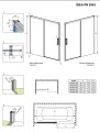 M-Acryl Idea PN DWJ 140 kádparaván, Easy clean bevonattal, króm profillal, tolóajtóval, balos vagy j