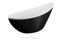 M-Acryl Paradise 180x80 cm szabadonálló akril kád matt fekete előlappal