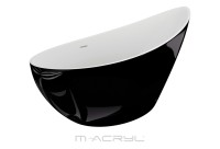 M-Acryl Paradise 180x80 cm szabadonálló akril kád fényes fekete előlappal