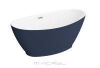 M-Acryl Stella 150x75 cm szabadonálló akril kád matt kék előlappal
