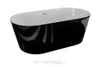 M-Acryl Victory 160x80 cm szabadonálló akril kád fényes fekete előlappal