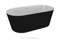 M-Acryl Victory 160x80 cm szabadonálló akril kád matt fekete előlappal