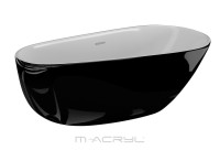 M-Acryl Belle 170x85 cm szabadonálló akril kád fényes fekete előlappal