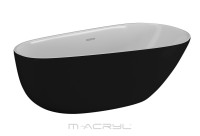M-Acryl Belle 170x85 cm szabadonálló akril kád matt fekete előlappal