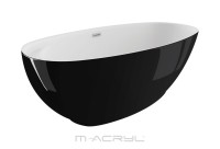 M-Acryl Zen 165x75 cm szabadonálló akril kád fényes fekete előlappal