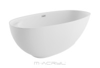 M-Acryl Zen 165x75 cm szabadonálló akril kád fehér előlappal