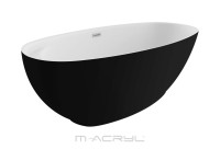 M-Acryl Zen 165x75 cm szabadonálló akril kád matt fekete előlappal
