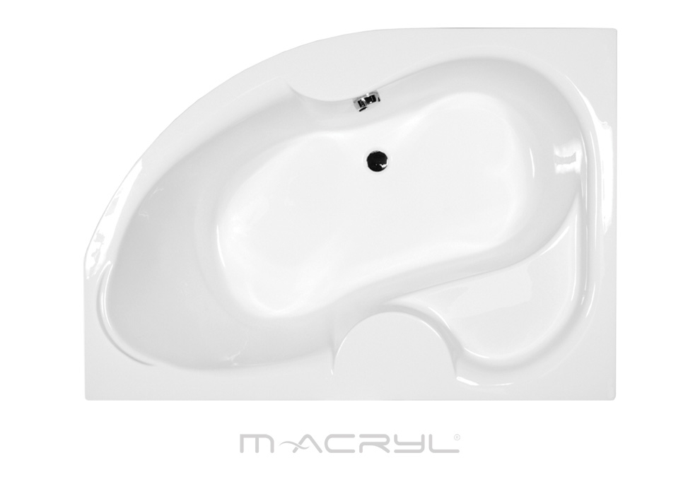 M-Acryl Azalia 170x105 cm aszimmetrikus BALOS akril kád + ajándék vízszintező kádláb 
