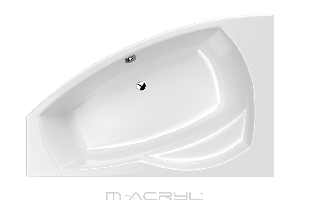 M-Acryl Claudia 170x115 cm aszimmetrikus BALOS akril kád + ajándék vízszintező kádláb 