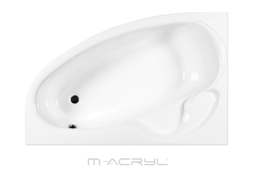 M-Acryl Daria 170x110 cm aszimmetrikus JOBBOS akril kád + ajándék vízszintező kádláb