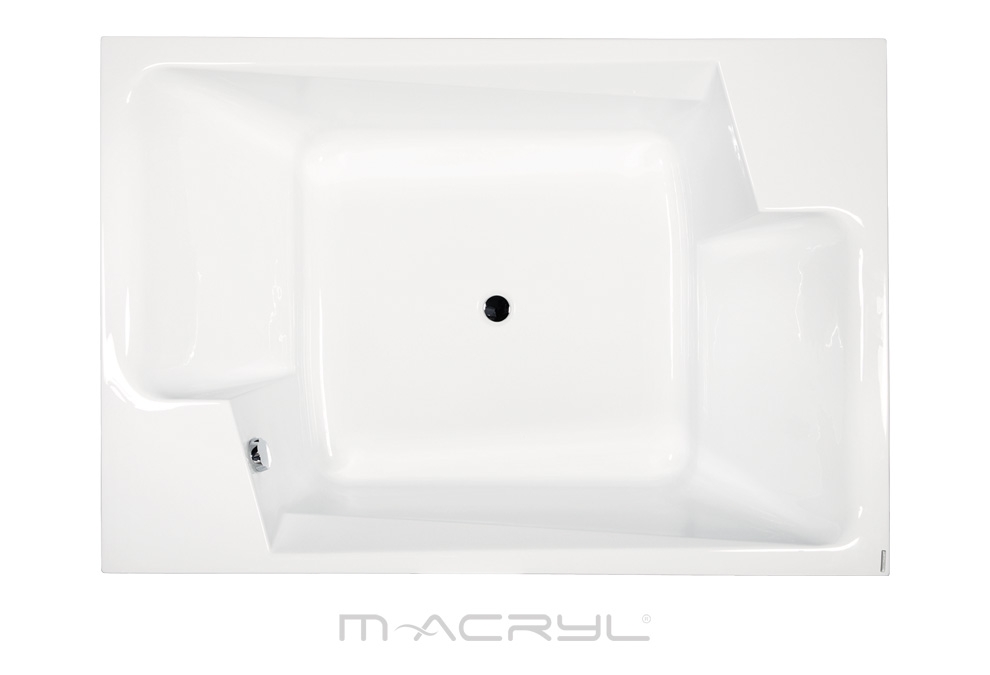 M-Acryl Grande 190x125 cm akril, két személyes, szögletes kád + ajándék vízszintező kádláb