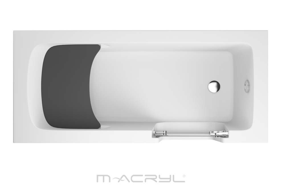 M-Acryl Héra 140x70 cm JOBBOS akadálymentesített akril kád ajtóval és tartozékokkal