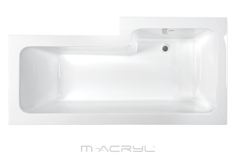 M-Acryl Linea aszimmetrikus akril kád 170x70-85 cm BALOS akril kád + ajándék vízszintező kádláb