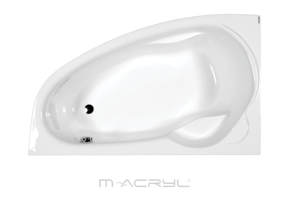 M-Acryl Liza 140x90cm aszimmetrikus JOBBOS akril kád + ajándék vízszintező kádláb