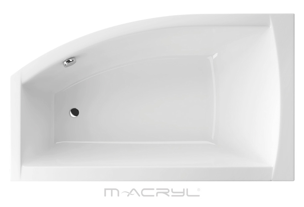 M-Acryl Minima 160x95 cm aszimmetrikus BALOS akril kád + ajándék vízszintező kádláb 