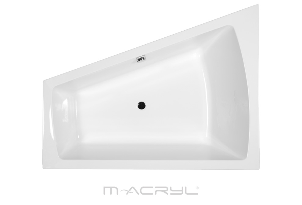 M-Acryl Trinity 160x120 cm aszimmetrikus JOBBOS akril kád + ajándék vízszintező kádláb